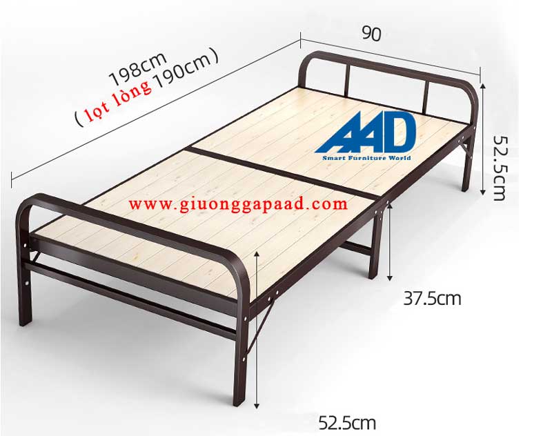 kích thước giường sắt 90cm