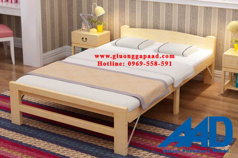 giường gỗ gấp 1m2 cao cấp