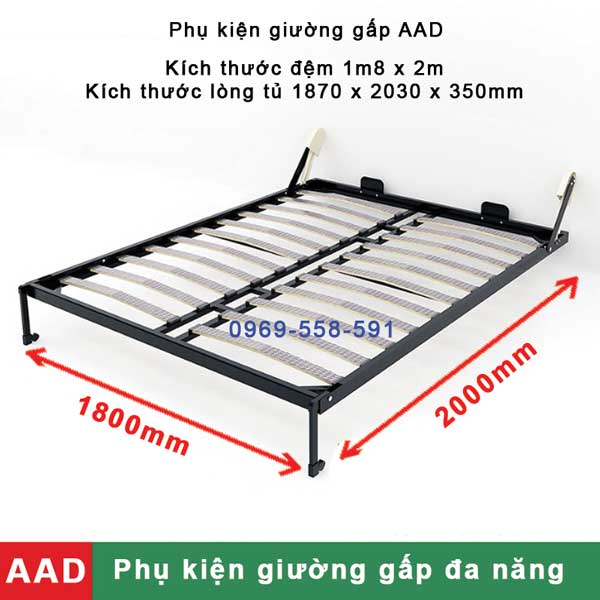 phụ kiện giường gấp dọc 1m8 x 2m